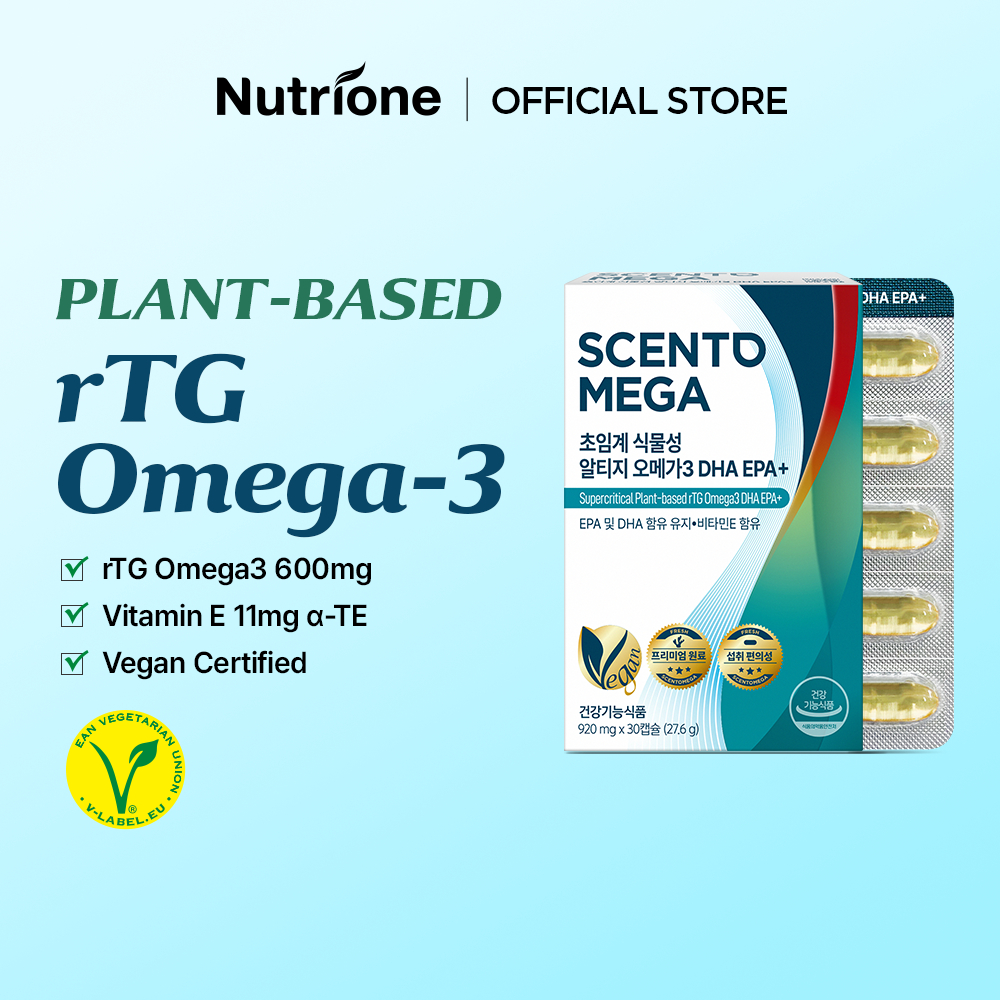 NUTRIONE SCENTOMEGA Omega-3 rTG DHA EPA+ từ thực vật (920mg x 30 viên / HỘP)