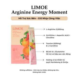 Thức Uống Tăng Lực L-Arginine 3500mg LIMOE Giàu | Vitamin C Hỗ Trợ Năng Lượng Cả Ngày (Hộp 14 Gói)