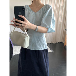 𝙈𝙐𝙉 𝙏𝙊𝙋 - Áo Linen Buộc Dây Sau Lưng
