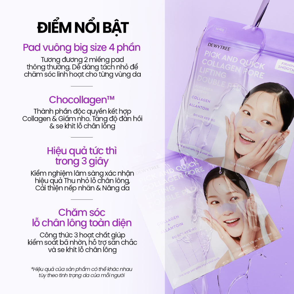 [DEWYTREE] Pad Thu Nhỏ Lỗ Chân Lông Pick and Quick Double Pad 10 Miếng