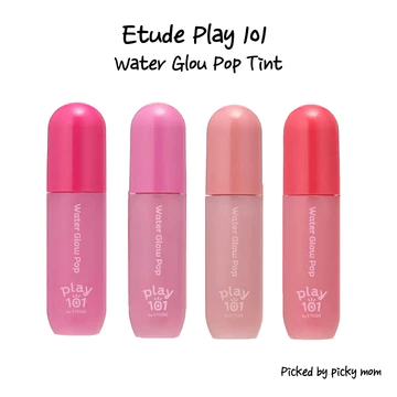 #K-DAISO COSMETIC # Etude Play 101 Water Glou Pop Tint | Son bóng Hàn Quốc Juicy Shine Lâu trôi Lip Tint