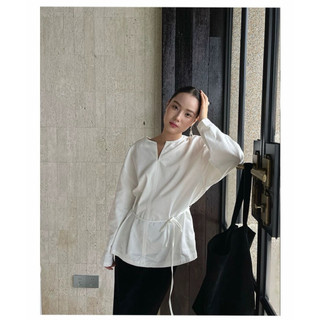 𝙇𝙔𝙊 𝙏𝙊𝙋 - Áo Linen Tay Dài Kèm Dây