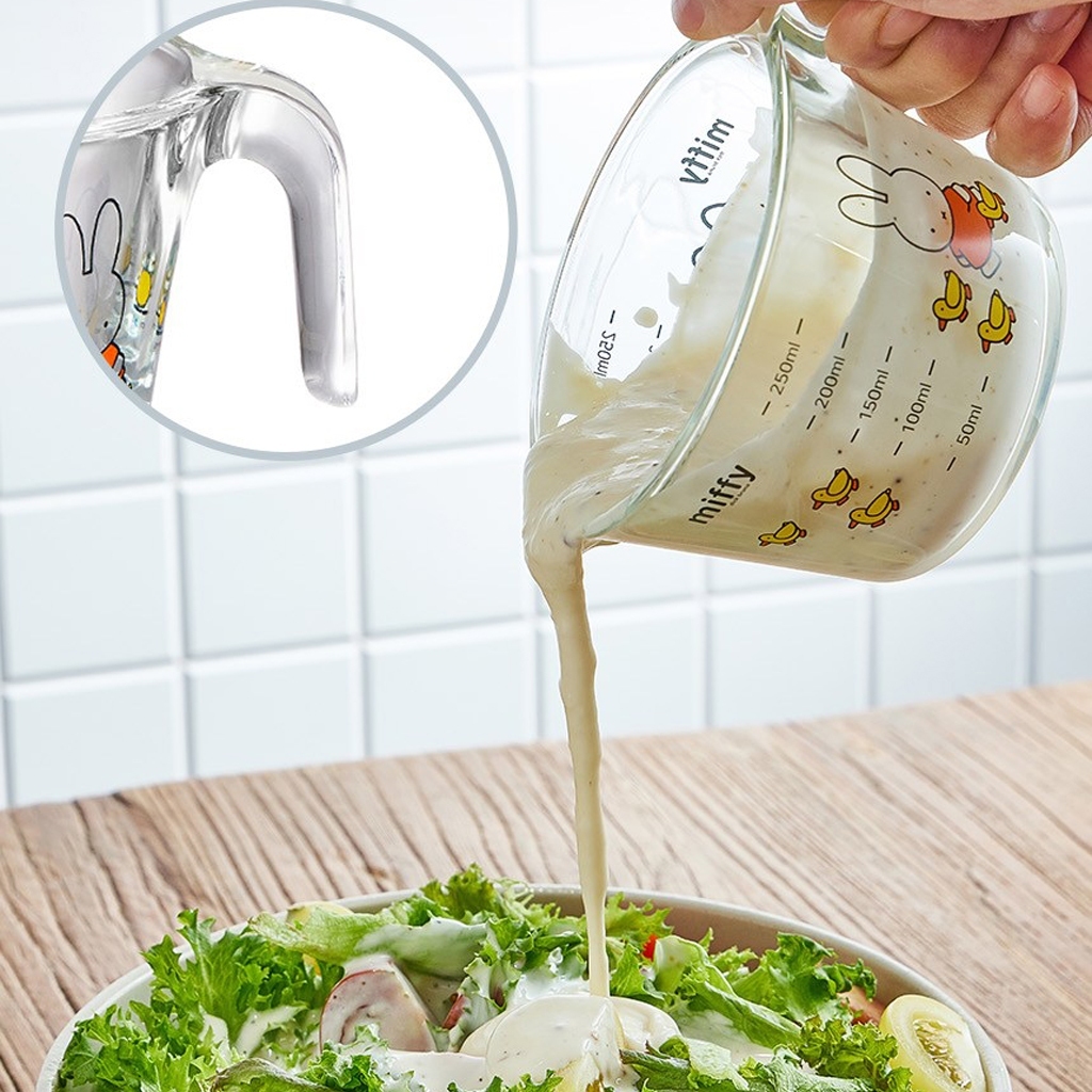 [MIFFY] Cốc đo thủy tinh Ejiry (250ml, 500ml có nắp, 1000ml có nắp)