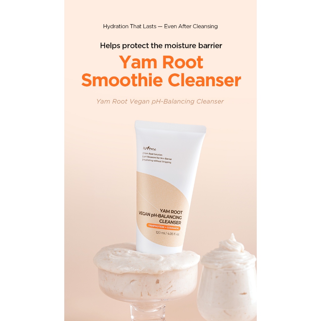 ISNTREE [MỚI] Sữa rửa mặt cân bằng pH Istree Yam Root 120ml | Sữa rửa mặt chăm sóc rào cản da có axit nhẹ và dưỡng ẩm
