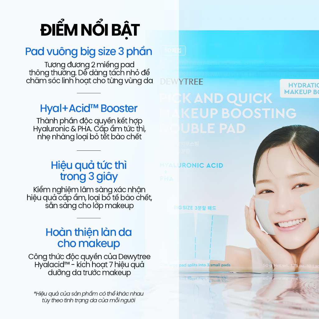 [DEWYTREE] Pad Prep Da Trước Makeup Pick and Quick Double Pad 10 Miếng