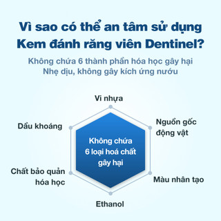 Viên đánh trắng răng Dentinel (50 viên) - Kem đánh răng dạng viên bỏ túi, Giảm ố vàng, Bảo vệ nướu, Ngừa sâu răng
