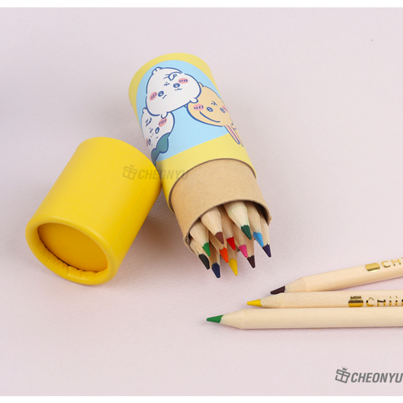 [CHIIKAWA] Bút chì gỗ Mini 12 màu (Vàng / Xanh)