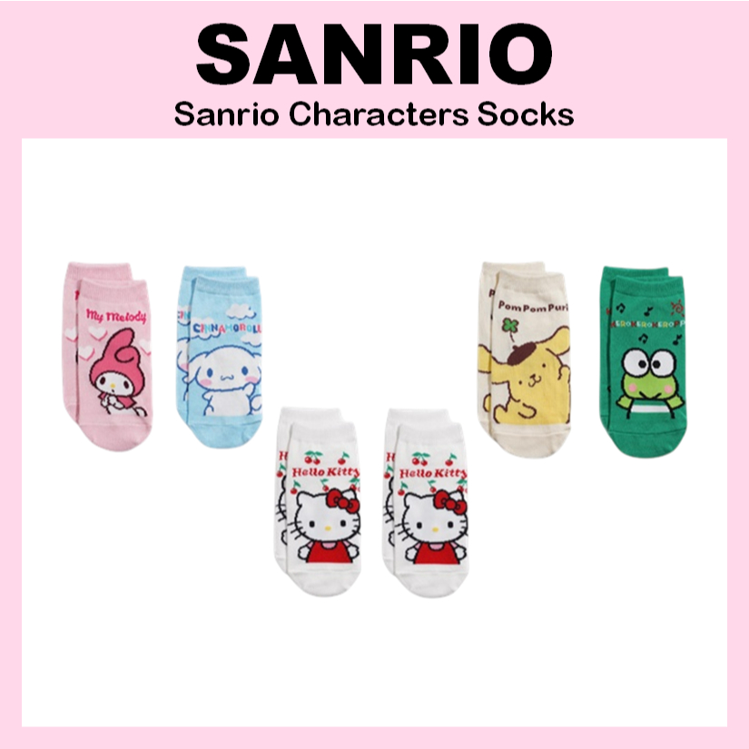 [SANRIO] Tất thể thao trẻ em Sanrio Characters 2 Bộ 3 loại (4-6 tuổi / 7-9 tuổi)