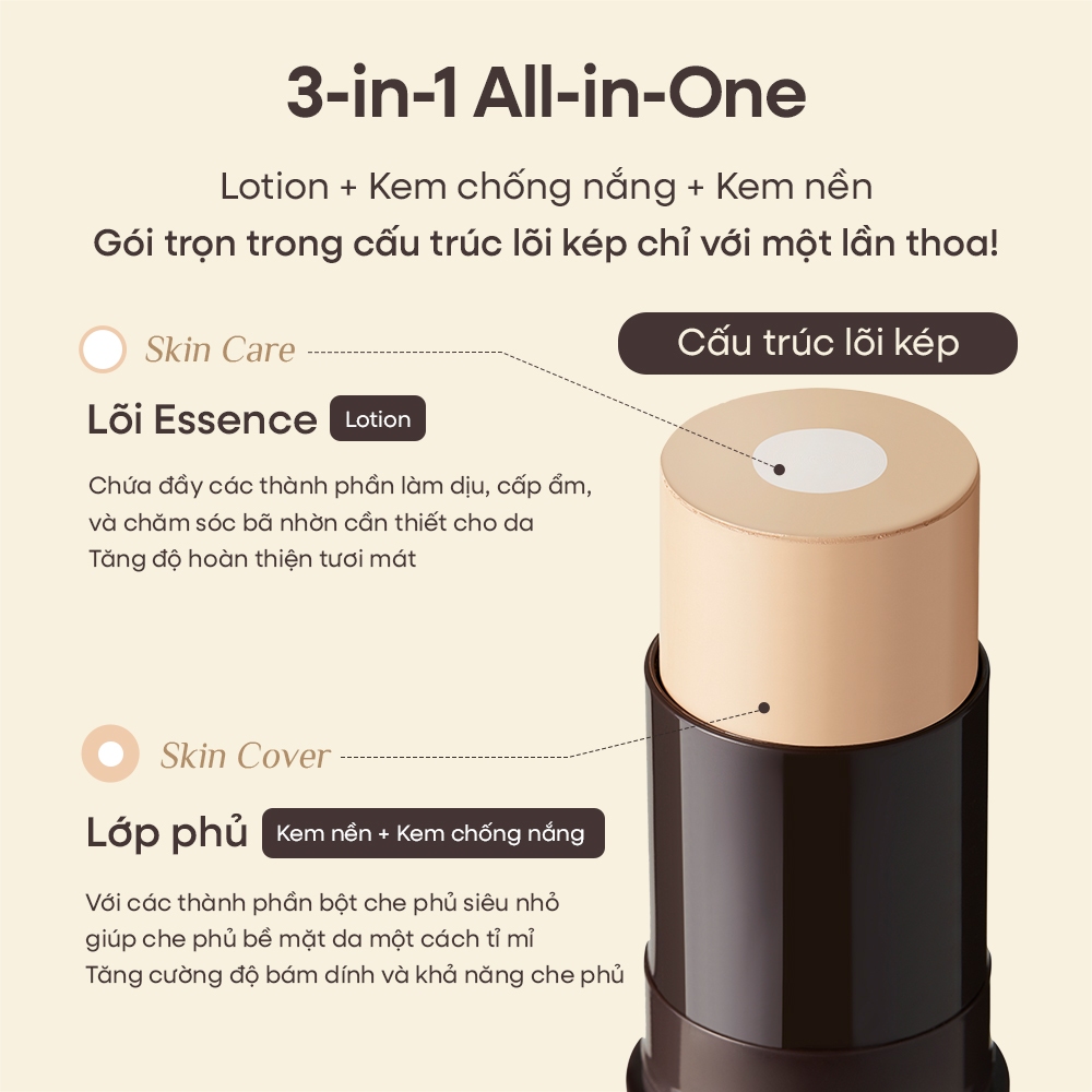 [OBgE Chính hãng] Combo Kem nền thỏi Natural Cover Foundation 13g SPF50+ PA++++ & Phấn phủ nén kiềm dầu dạng gel Oil Control Finisher