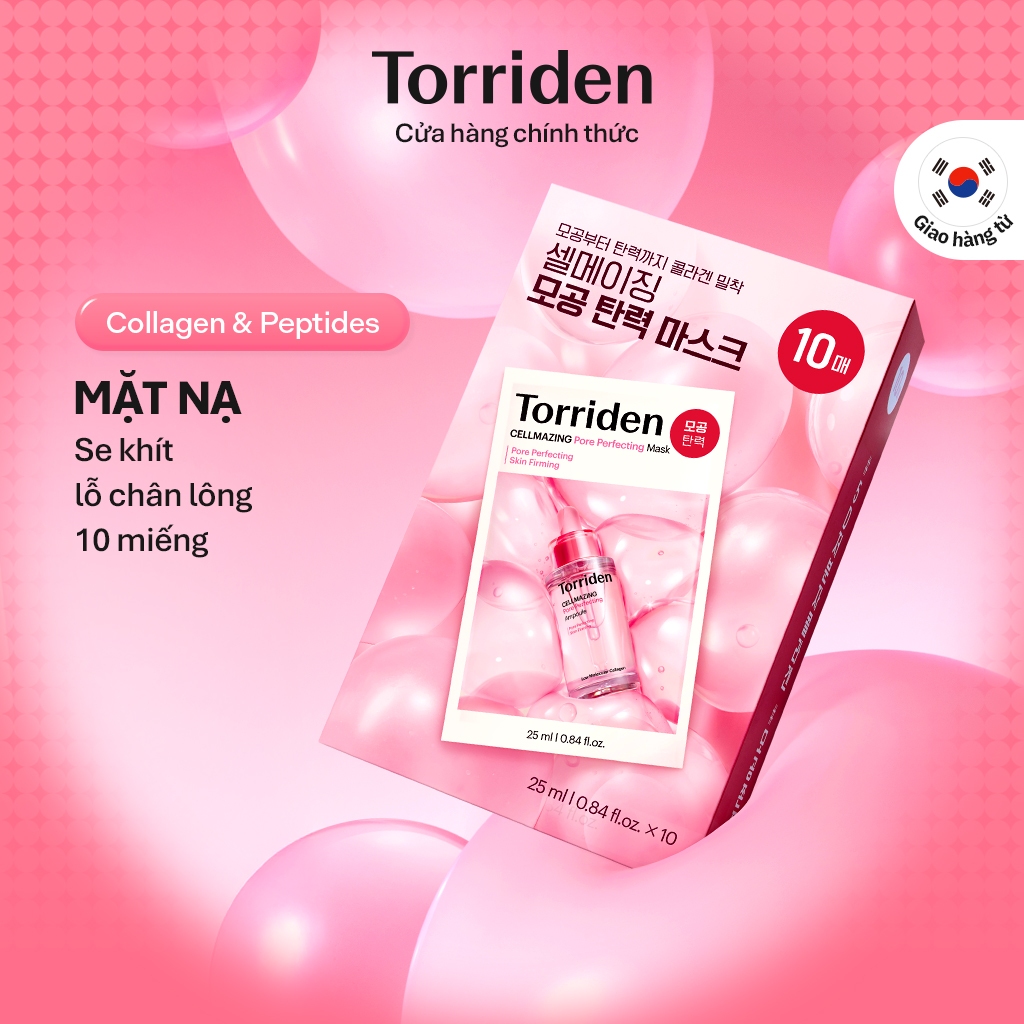 [Torriden Chính hãng] Mặt nạ se khít lỗ chân lông CELLMAZING chứa PDRN, 10 miếng, Mask