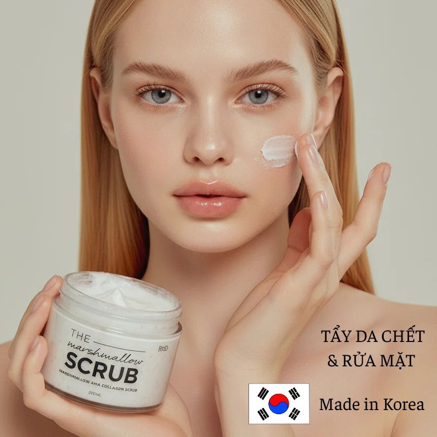 Tẩy da chết Collagen Hàn Quốc (BnD Marshmallow AHA) cho mặt và body - Dịu nhẹ, làm sáng da | 200g