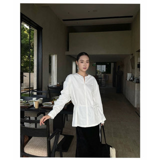 𝙇𝙔𝙊 𝙏𝙊𝙋 - Áo Linen Tay Dài Kèm Dây