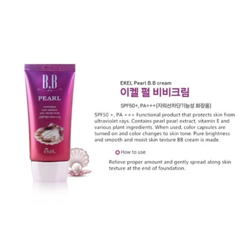 [EKEL] Kem ốc sên / Ngọc trai / Collagen B.B SPF50 + / PA + + 50ml