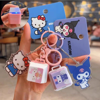 Sanrio Bàn Phím LED Keycap Móc Khóa Kuromi My Melody Cinnamoroll Kawaii Túi Charm Light Up