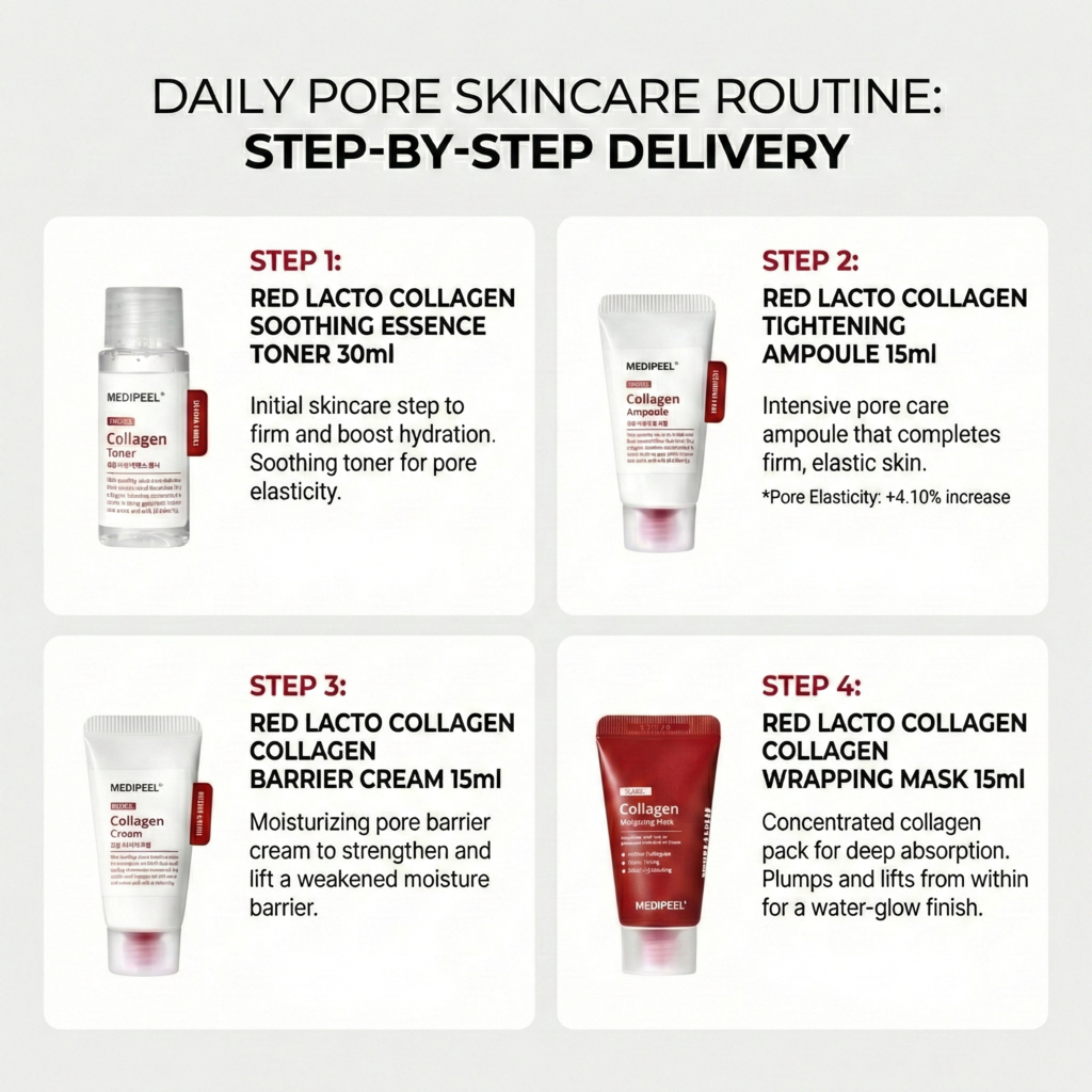 [Medi-Peel] Bộ khởi động 4 bước Red Lacto Collagen | Tinh chế lỗ chân lông & chăm sóc rào cản | K-Beauty