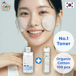 Toner Dokdo 1025 350ml + 100 Miếng Bông Hữu Cơ Đức | Combo Da Sạch Mịn | Chính Hãng