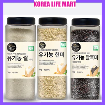 Gạo hữu cơ Prime Field – Gạo trắng ☂ Gạo lứt Gạo đen nếp, mỗi loại 1kg