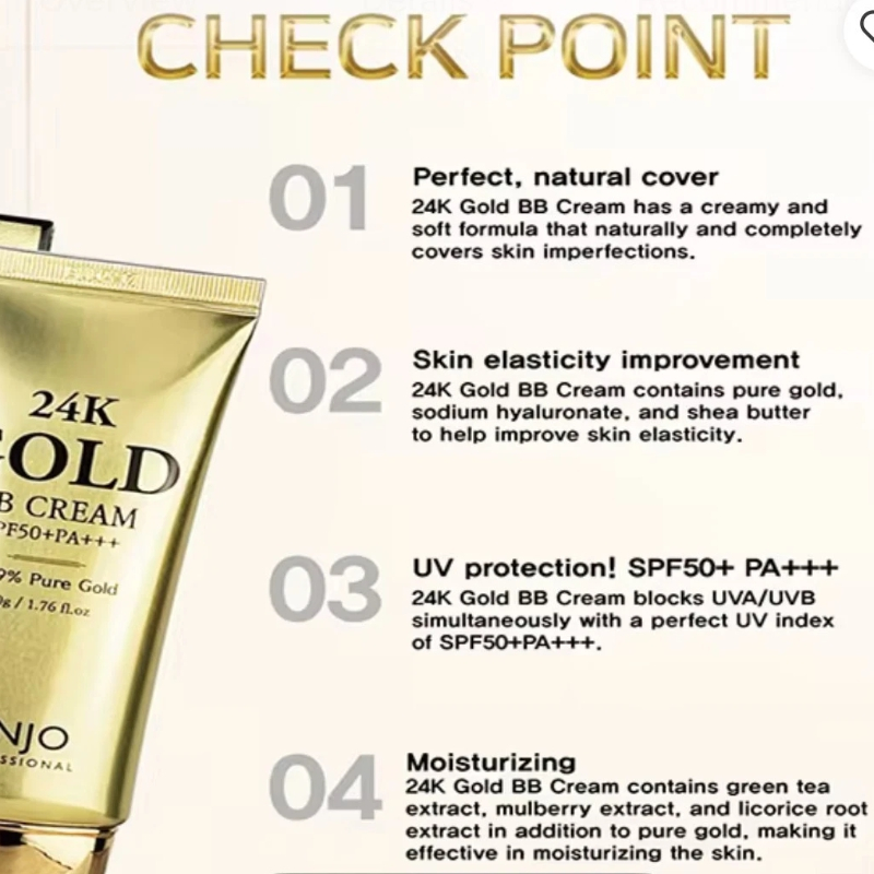 [ANJO] Kem BB vàng 24K SPF50 + PA + + + 50g