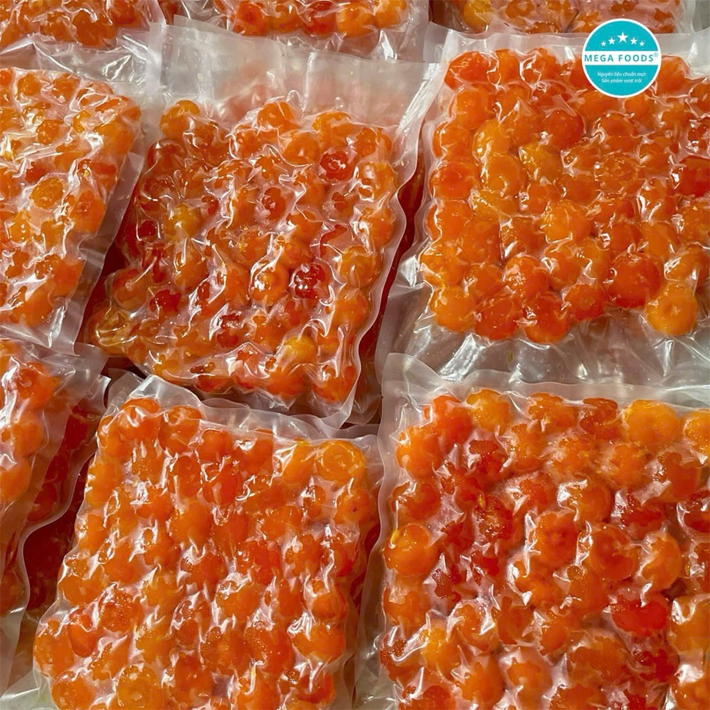 LÒNG ĐỎ TRỨNG VỊT MUỐI MEGA FOOD SIZE 10G ĐẾN 15 gram TÚI 50 (TÚI HÚT CHÂN KHÔNG)