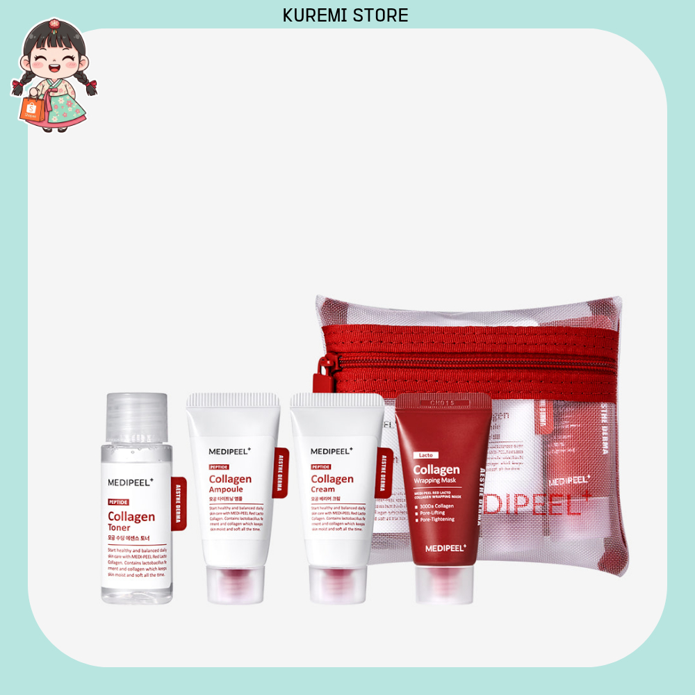 [Medi-Peel] Bộ khởi động 4 bước Red Lacto Collagen | Tinh chế lỗ chân lông & chăm sóc rào cản | K-Beauty
