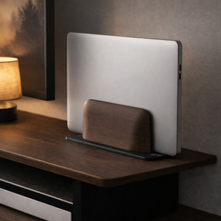 Ekeepment Gỗ Cao Cấp Dọc Laptop Đứng Khe Cắm 2 Có Thể Điều Chỉnh Giá Đỡ Thiết Bị Kép Cho Laptop & Máy Tính Bảng Vỏ Bọc Stan