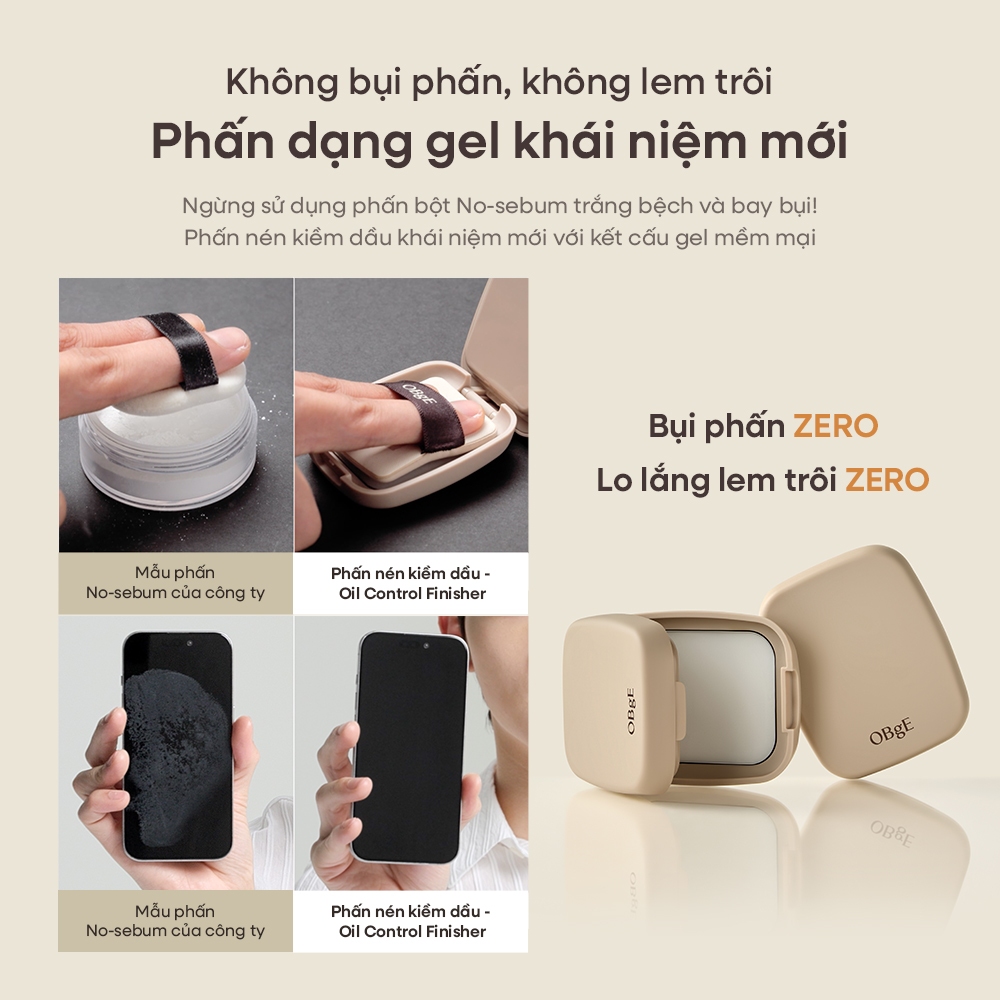 [OBgE Chính hãng] OBgE Phấn phủ nén kiềm dầu dạng gel 5g Oil Control Finisher