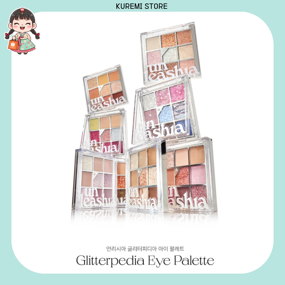 [Unleashia] Bảng Mắt Glitterpedia - Phấn Mắt Vegan 9 Màu - Lấp Lánh Cao