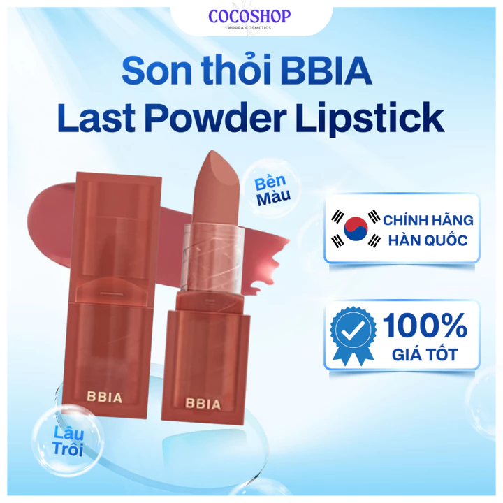 Son BBIA dạng thỏi lì, mịn mượt nhẹ môi - BBIA Last Powder Lipstick 3,5g