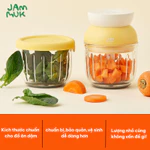 [Malang Honey] JAMMUK Đôi Máy Xay Thức Ăn Dặm 40W hoàn hảo cho lượng thức ăn cho bé với 2 hộp đựng thủy tinh — ảnh 3