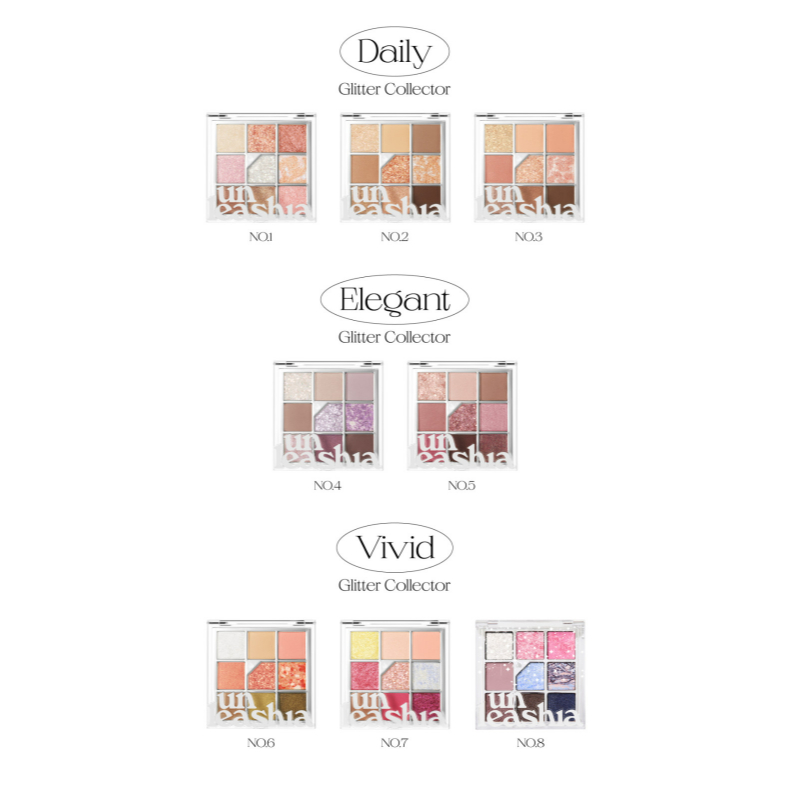 [Unleashia] Bảng Mắt Glitterpedia - Phấn Mắt Vegan 9 Màu - Lấp Lánh Cao