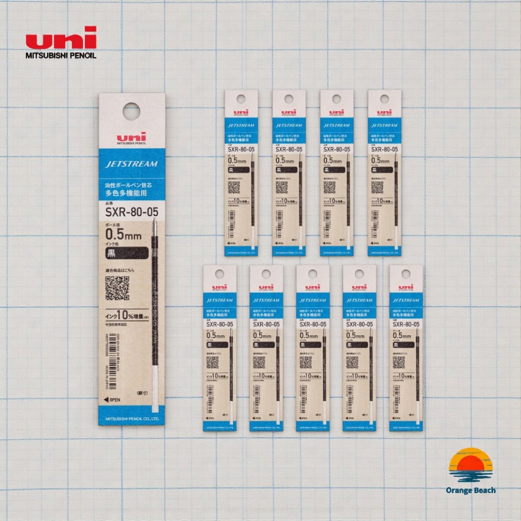 Uni Jetstream Multi Pen Refill SXR-80/Combo 10 Ngòi Thay Thế/Bút 4&1/Bút Đa Năng/Nhật Bản