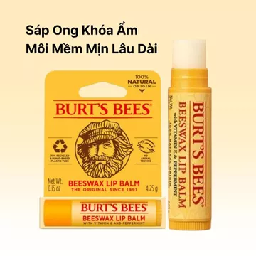 Kem dưỡng môi dưỡng ẩm Burt 's Bees 4.25g, 1ea, dưỡng môi gốc sáp ong để ẩm lâu trôi