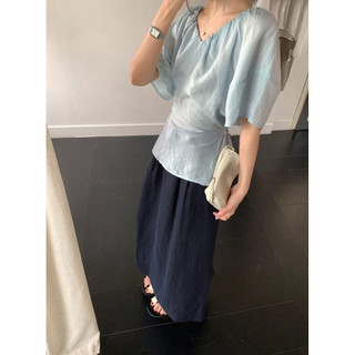 𝙈𝙐𝙉 𝙏𝙊𝙋 - Áo Linen Buộc Dây Sau Lưng