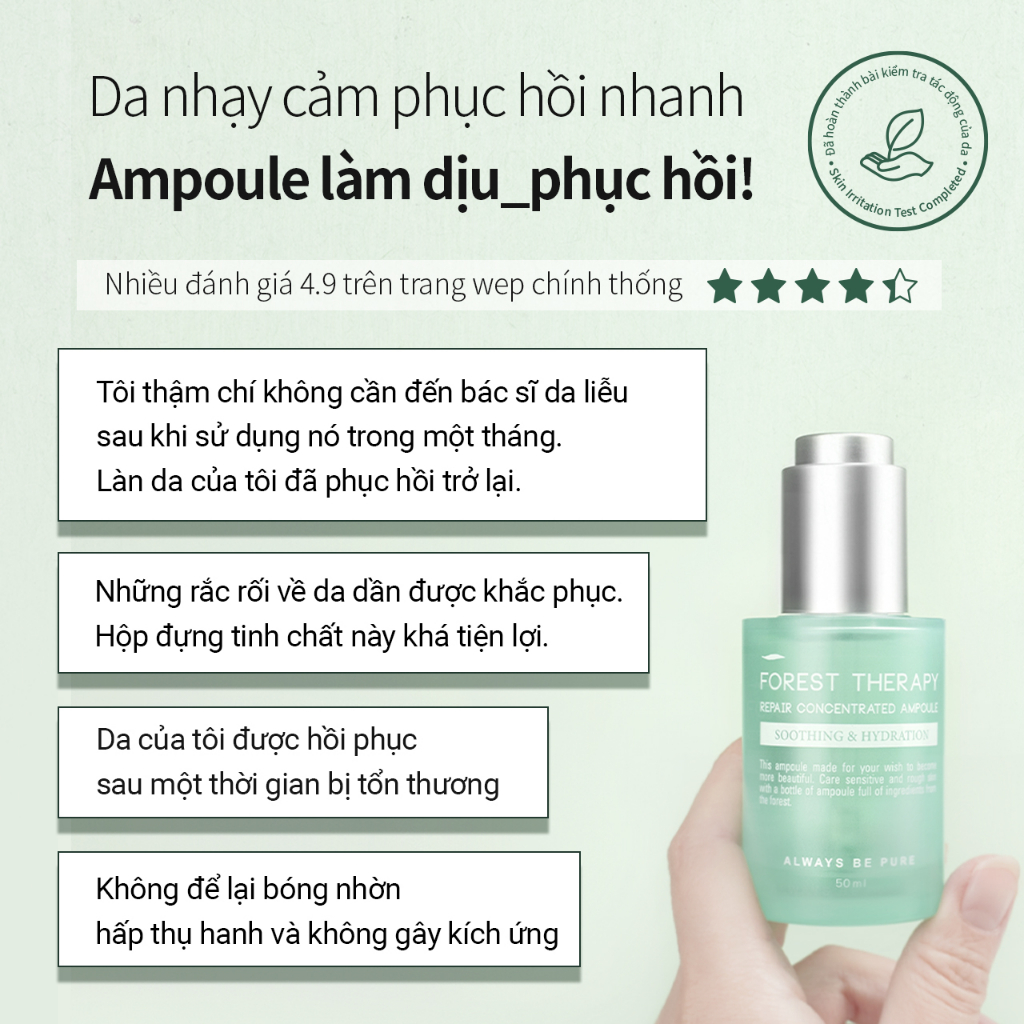 Mô tả Ampoule làm dịu ngừa mụn ALWAYS BE PURE Forest Therapy Repair Concentrated Ampoule 50ml - 3