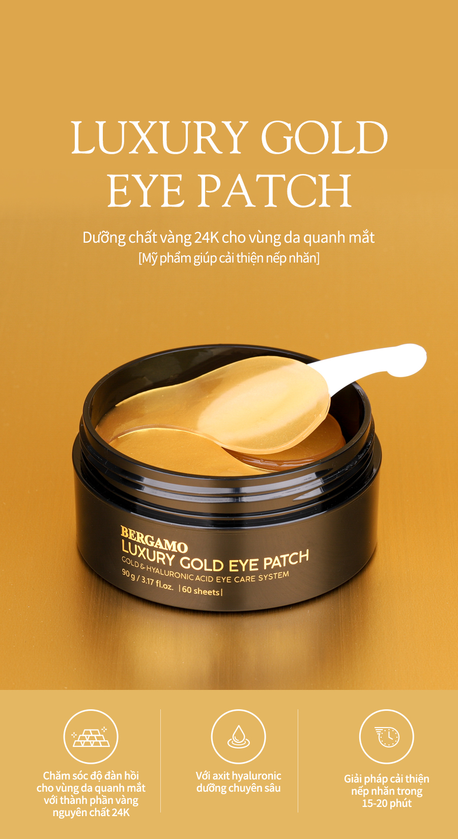Mô tả Mặt Nạ Mắt Tinh Chất Vàng 24K 90g Cao Cấp - 8