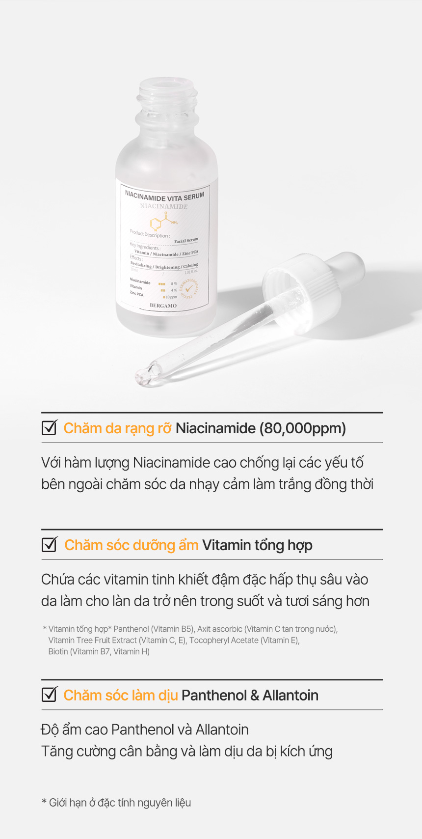 Mô tả Bộ đôi Serum Retinol & Niacinamide Dưỡng Trắng Da Chống Lão Hóa Cao Cấp BERGAMO - 2