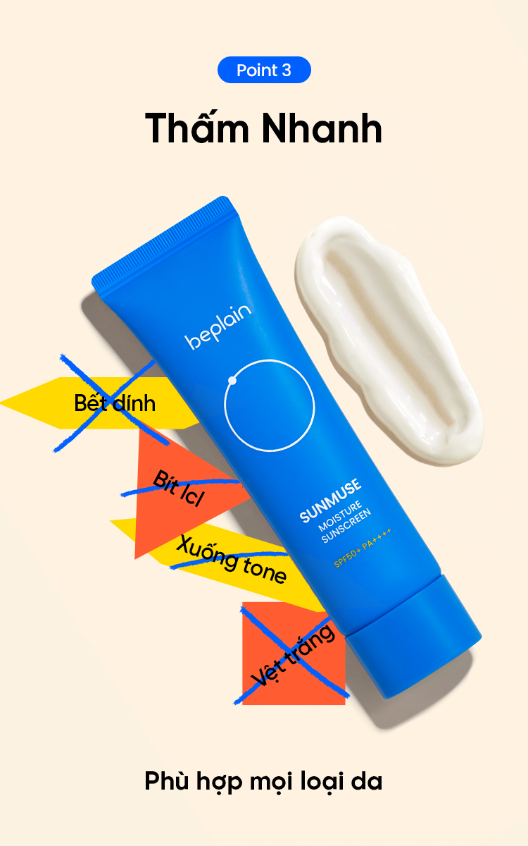Mô tả Kem chống nắng BEPLAIN Sunmuse Hóa Học & Dưỡng Ẩm SPF 50+ PA++++ 50ml - 6