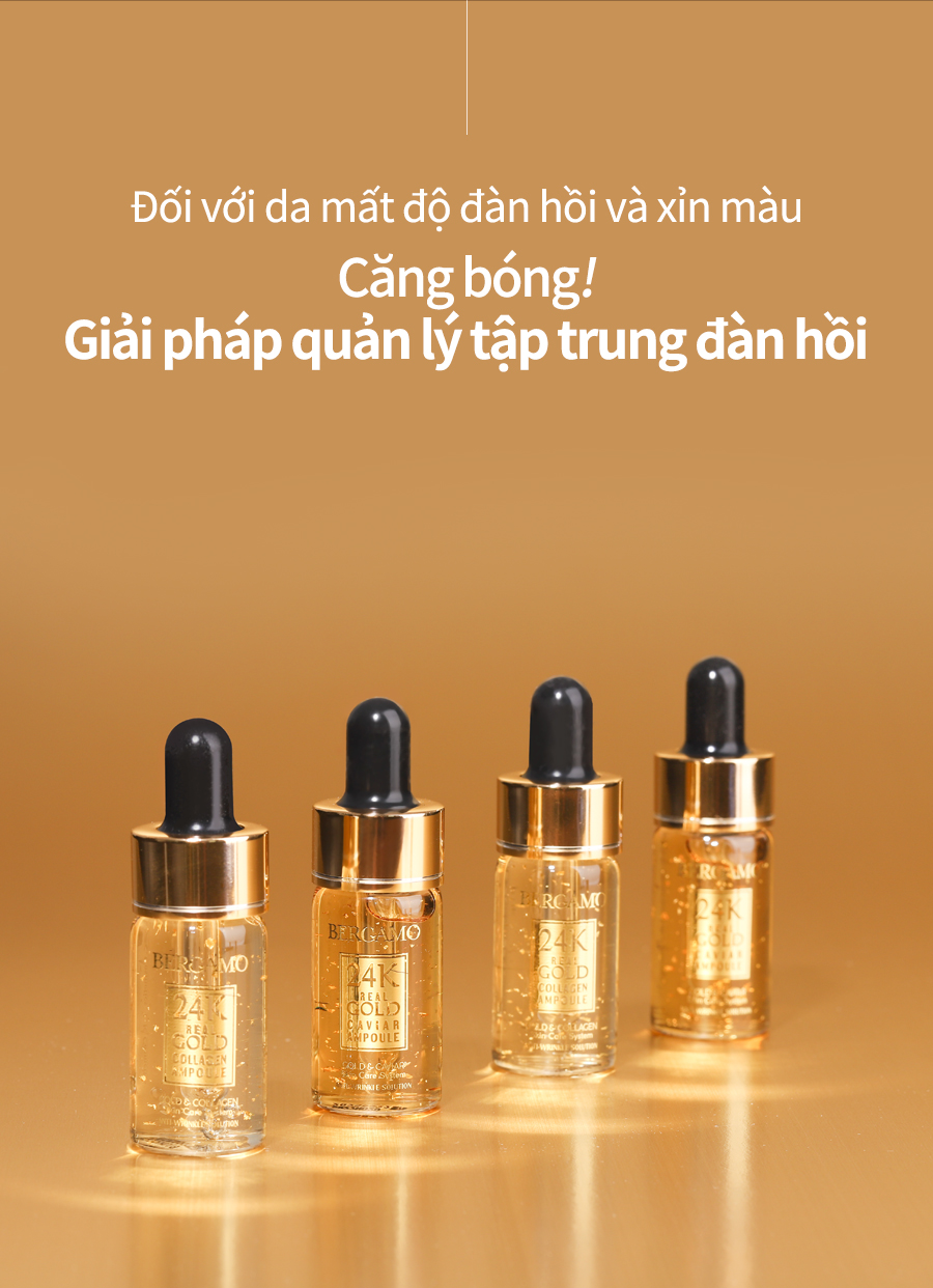 Mô tả Set Ampoule Bergamo Chứa Collagen Và Lá Vàng Sang Trọng Chăm Sóc Nếp Nhăn Trên Da Và Làm Sáng Da 13mlx4 - 6