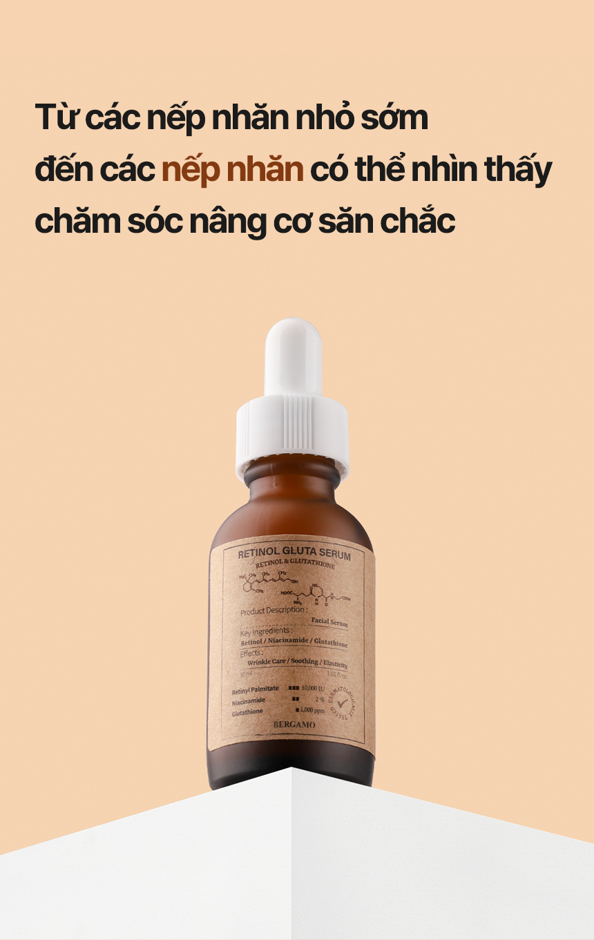 Mô tả Bộ đôi Serum Retinol & Niacinamide Dưỡng Trắng Da Chống Lão Hóa Cao Cấp BERGAMO - 9