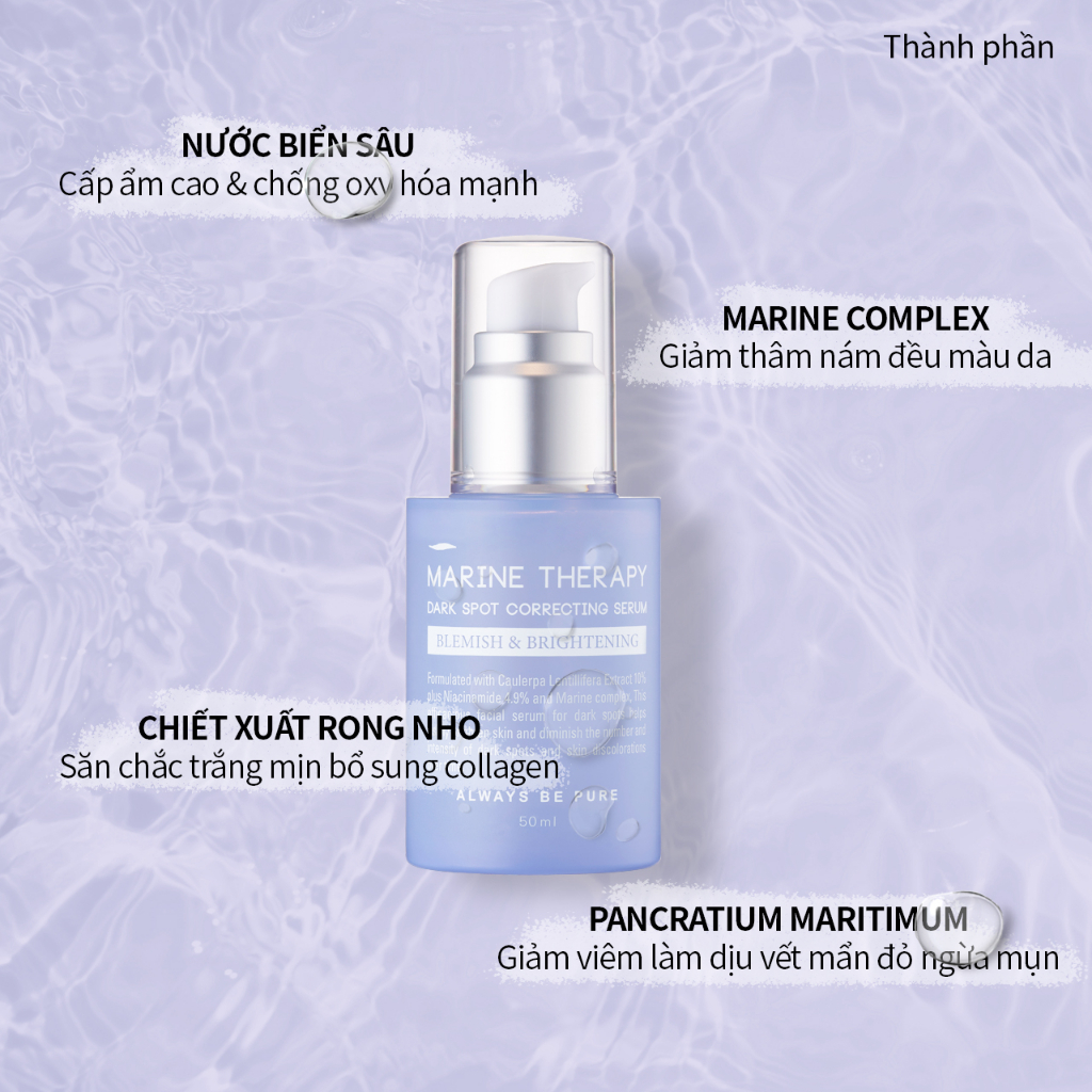 Mô tả Serum cấp ẩm làm sáng da ALWAYS BE PURE  -  Marine Therapy Dark Spot Correcting Serum 50ml - 3