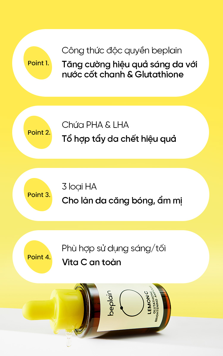 Mô tả Serum beplain Vita C từ nước cốt chanh và Glutathione tinh khiết 98% dưỡng sáng da căng bóng 30ml - 2