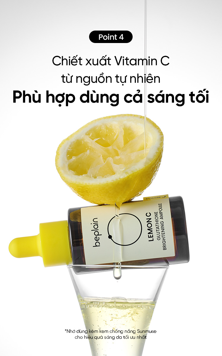 Mô tả Serum beplain Vita C từ nước cốt chanh và Glutathione tinh khiết 98% dưỡng sáng da căng bóng 30ml - 8