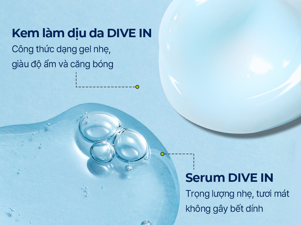 Mô tả [SET] Serum và kem dưỡng làm dịu da DIVE IN, 50ml+100ml - 3