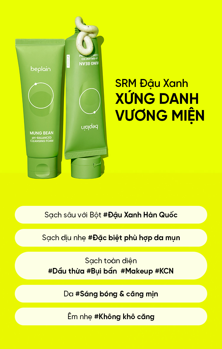 Mô tả Sữa rửa mặt BEPLAIN Đậu Xanh cân bằng độ pH 80ml - 3
