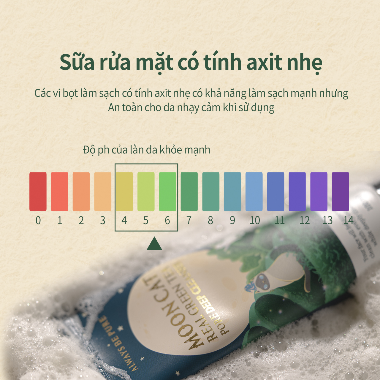 Mô tả Sữa rửa mặt trà xanh MoonCat [AlwaysbePure] 100ml - Sạch sâu, se khít lỗ chân lông, kiểm soát dầu, giảm mụn - 10