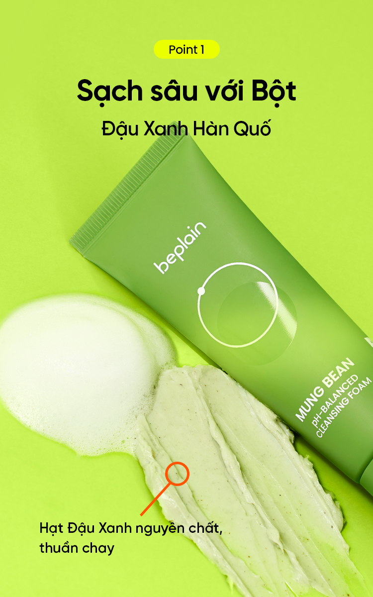 Mô tả Sữa rửa mặt BEPLAIN Đậu Xanh cân bằng độ pH 80ml - 4