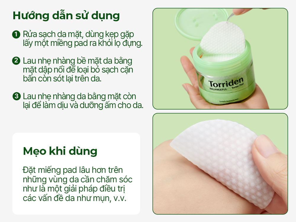 Torriden Chính hãng] Toner Pad hàng ngày BALANCEFUL Cica, làm mát, làm dịu  và tẩy tế bào da chết, cho da MỤN và da nhạy cảm, 180ml, 60 miếng | Shopee  Việt Nam