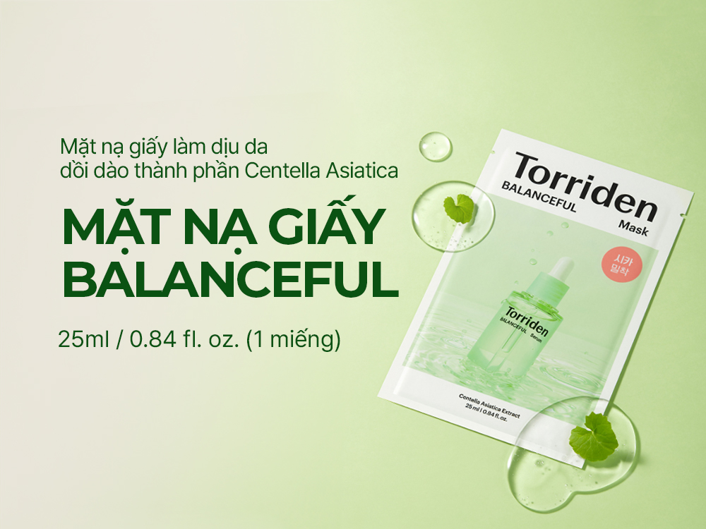 Mô tả Mặt nạ giấy BALANCEFUL CICA, 1+1 miếng, Mask - 1