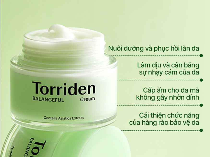Công dụng kem dưỡng Torriden BALANCEFUL CICA