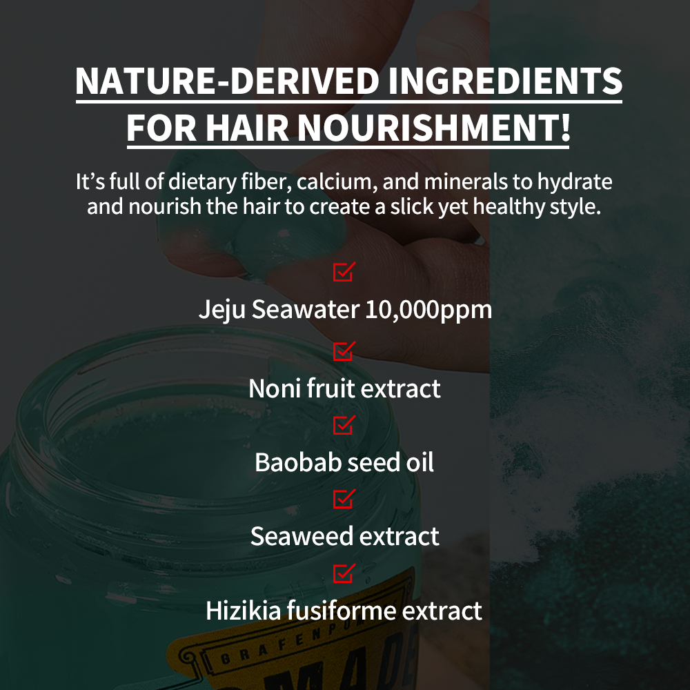 Mô tả Nước biển Pomade 100g [Bán chạy nhất, Giữ chắc, Mùi nước sâu, Nước biển Jeju 10.000ppm] - 7